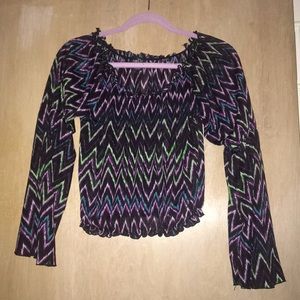 Long sleeve top chevron multicolored